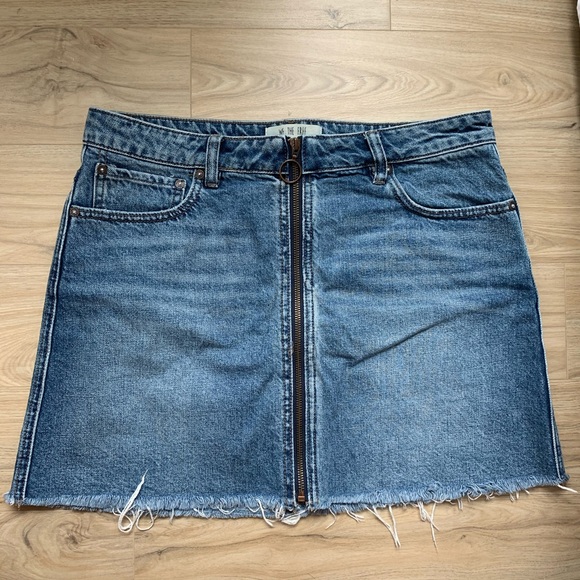 Free People zip it up denim skirt - Picture 2 of 9